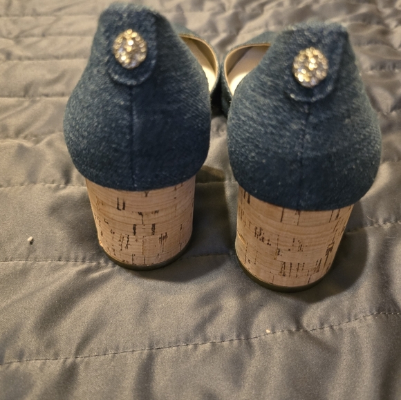 Anne Klein Dark Blue Denim Pointed D'Orsay Heels - Picture 3 of 5